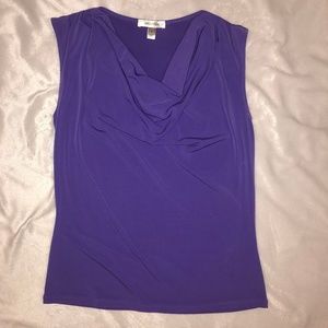 Purple Dressbarn top / blouse with scoop neck, EUC